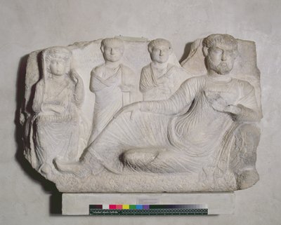 Funerary Banquet of a Man in Parthian Costume with his Family, from Palmyra by Syrian